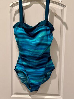Miracle Swimsuit - size 18 - Blue and Black Print